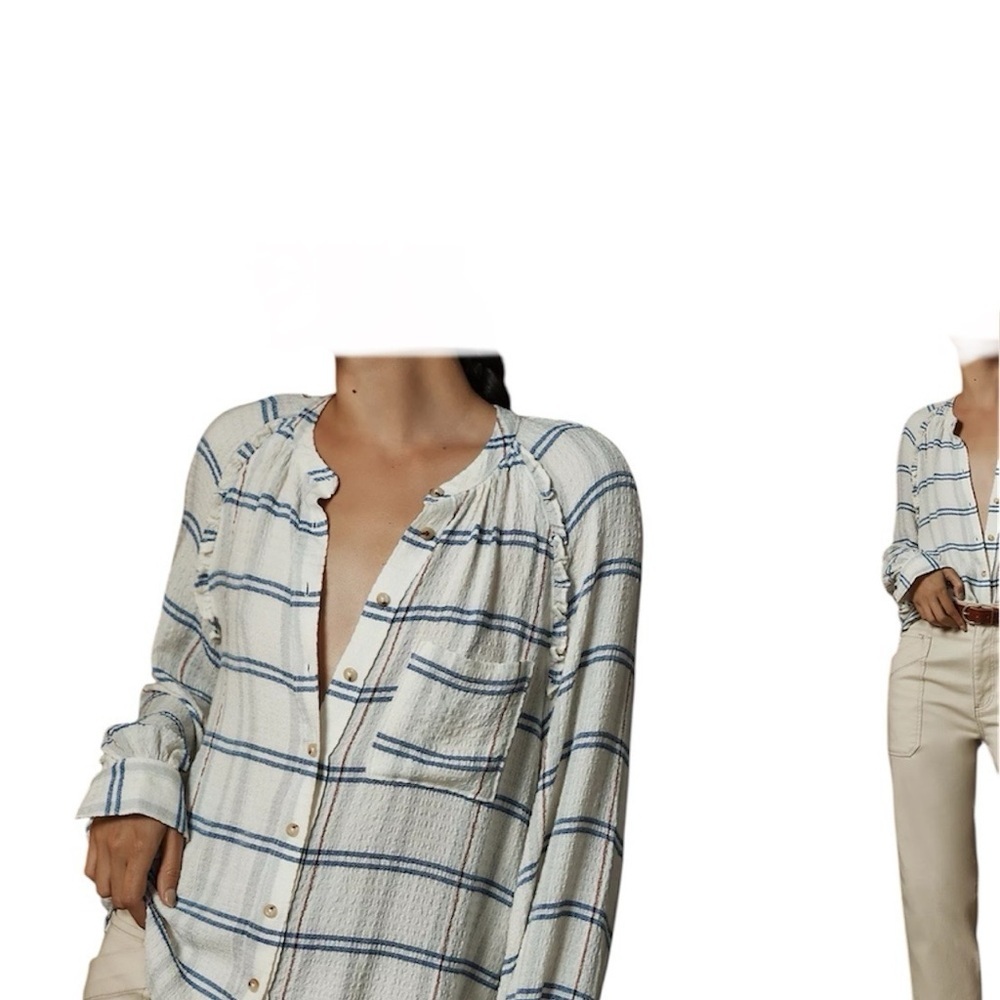 Anthropology Pilcro Relaxed Plaid Buttondown Shirt Size Large - Picture 4 of 13